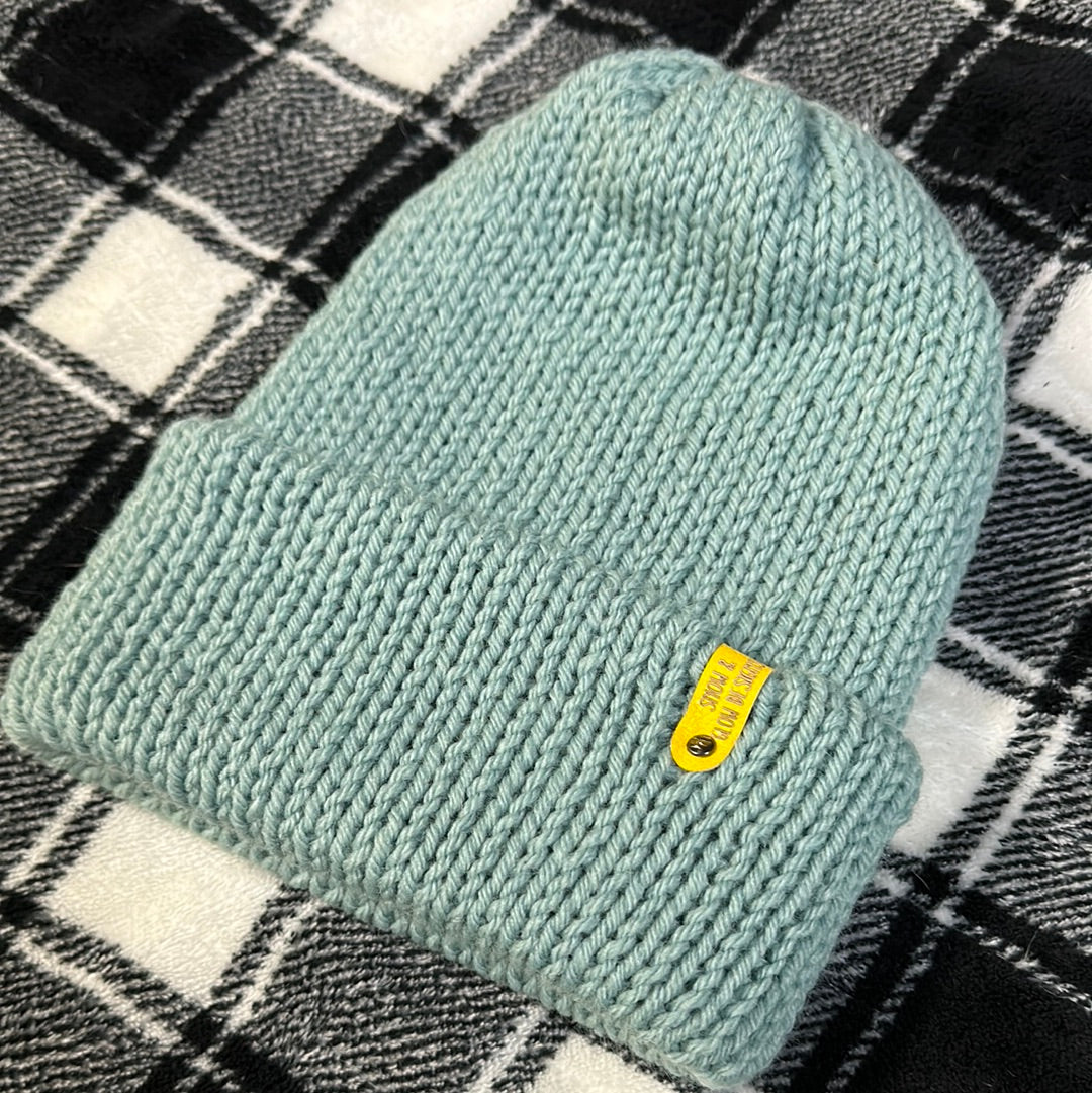 Handmade Beanie! Wool Blend! Light Teal