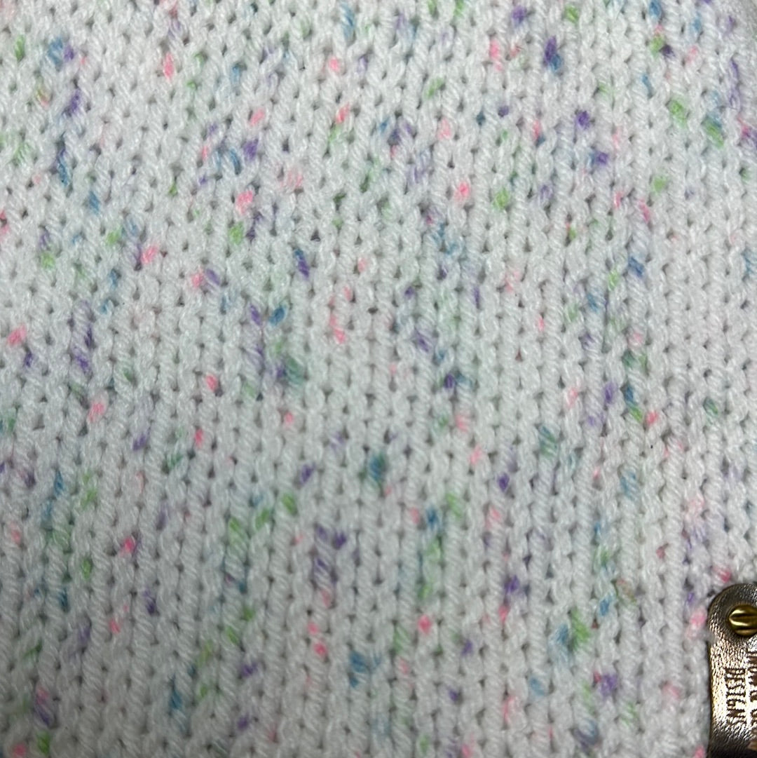 TODDLER - Handmade Beanie! White with pastel speckles!