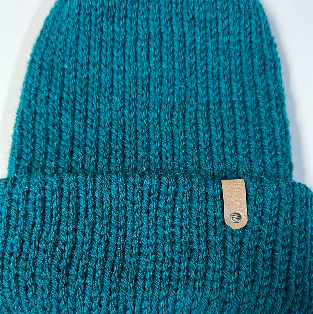 Handmade Beanie! Wool Blend! Dark Teal