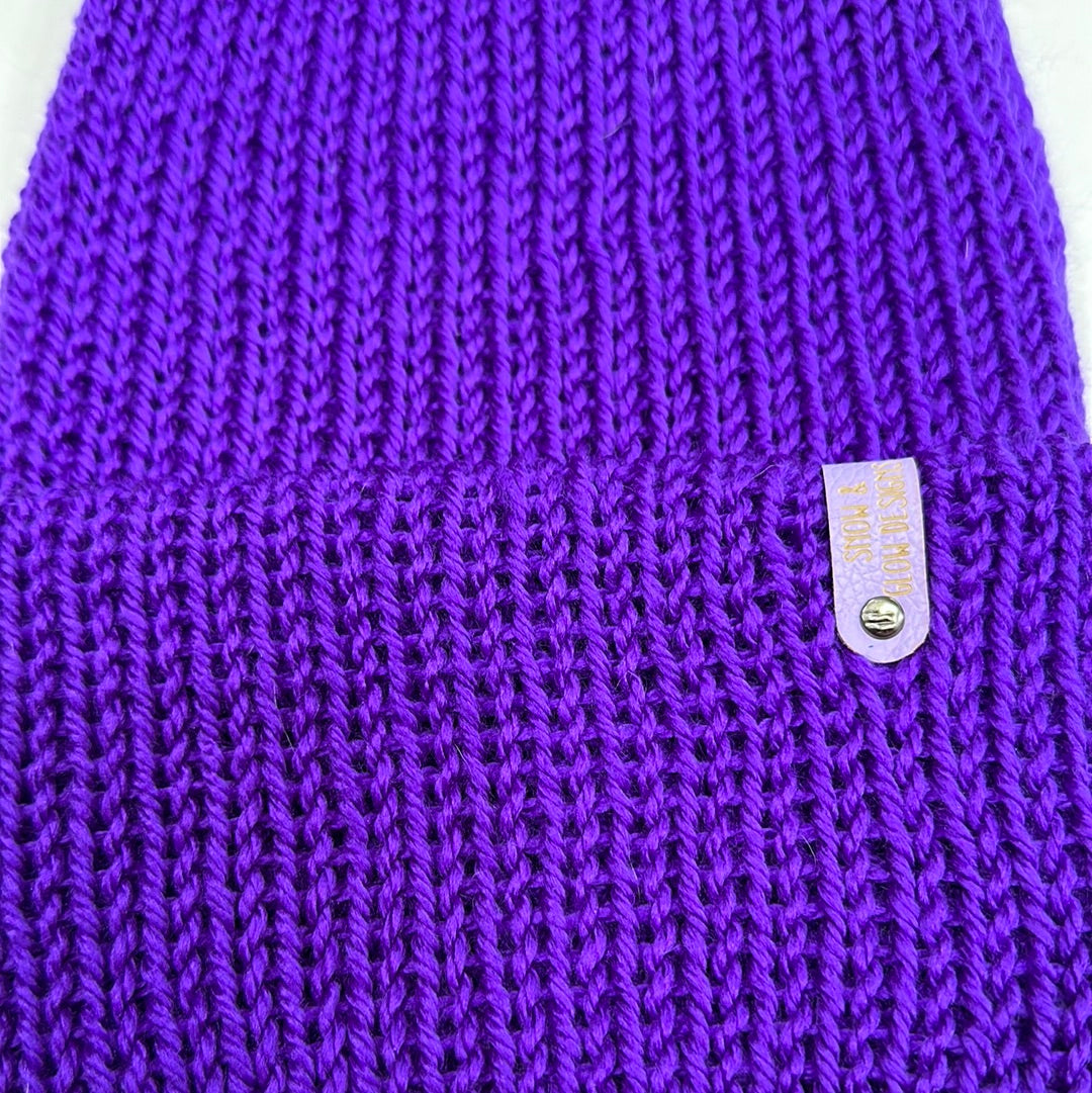 Handmade Beanie! Metallic Electric Purple!