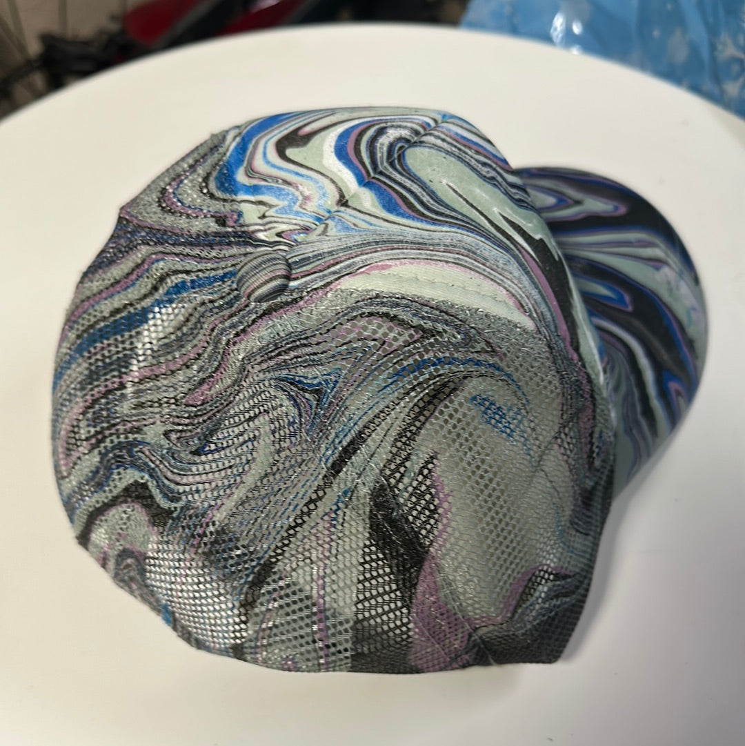 Water Marbled Truckers Hat! Cool Tones!