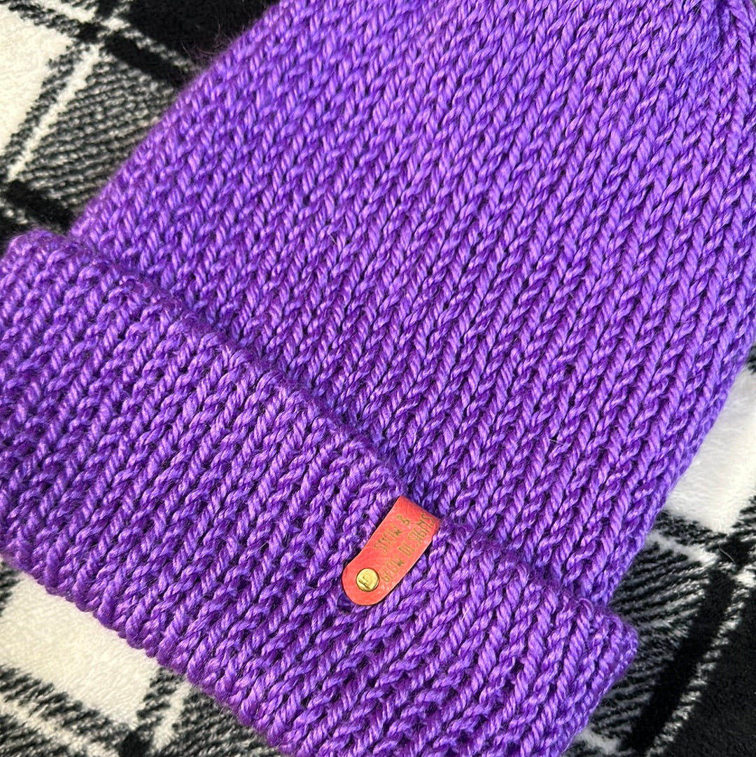 Handmade Beanie! Metallic Neon Purple