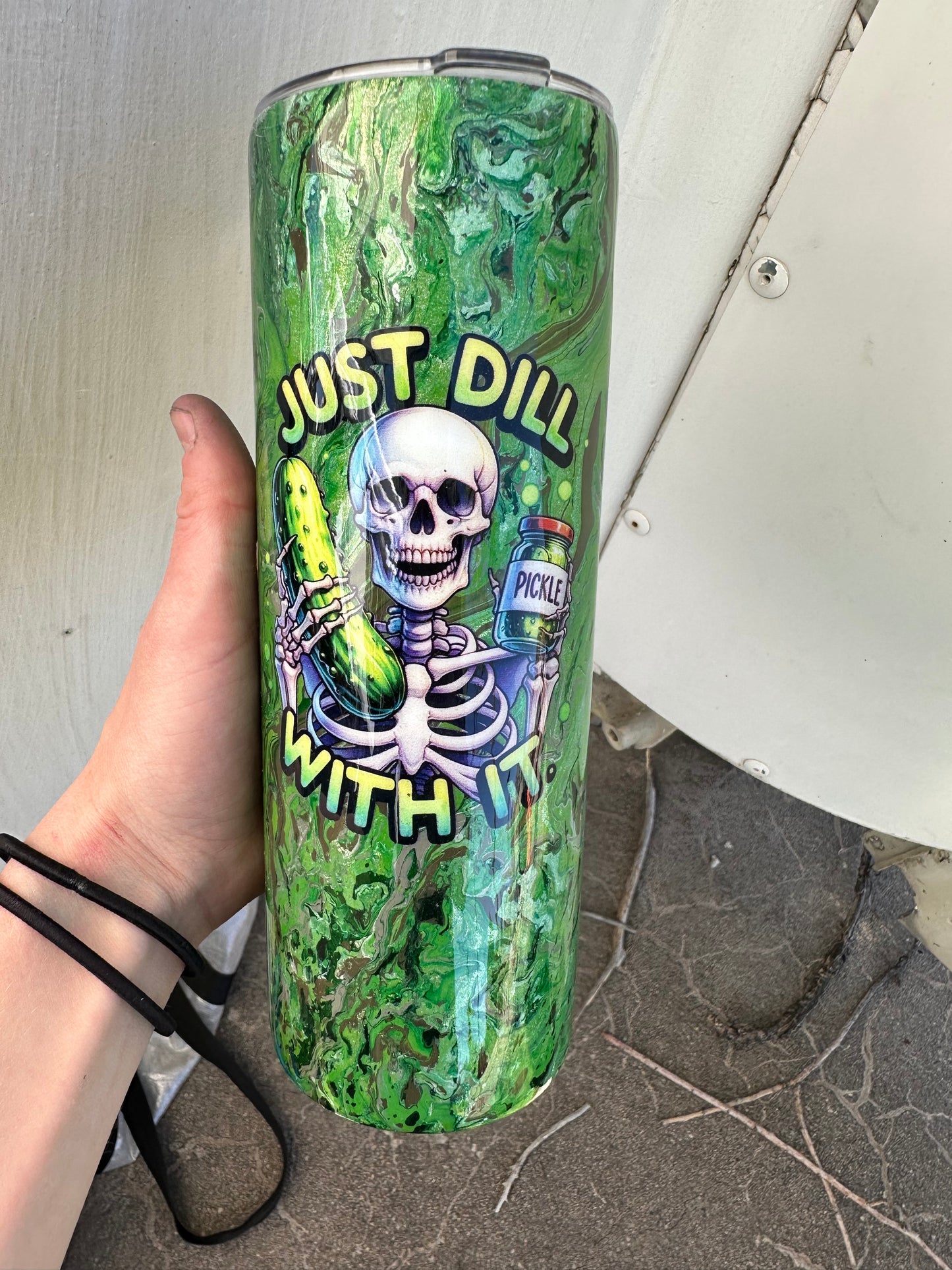 Hydro Dipped Tumbler! Just Dill with It- Greens!
