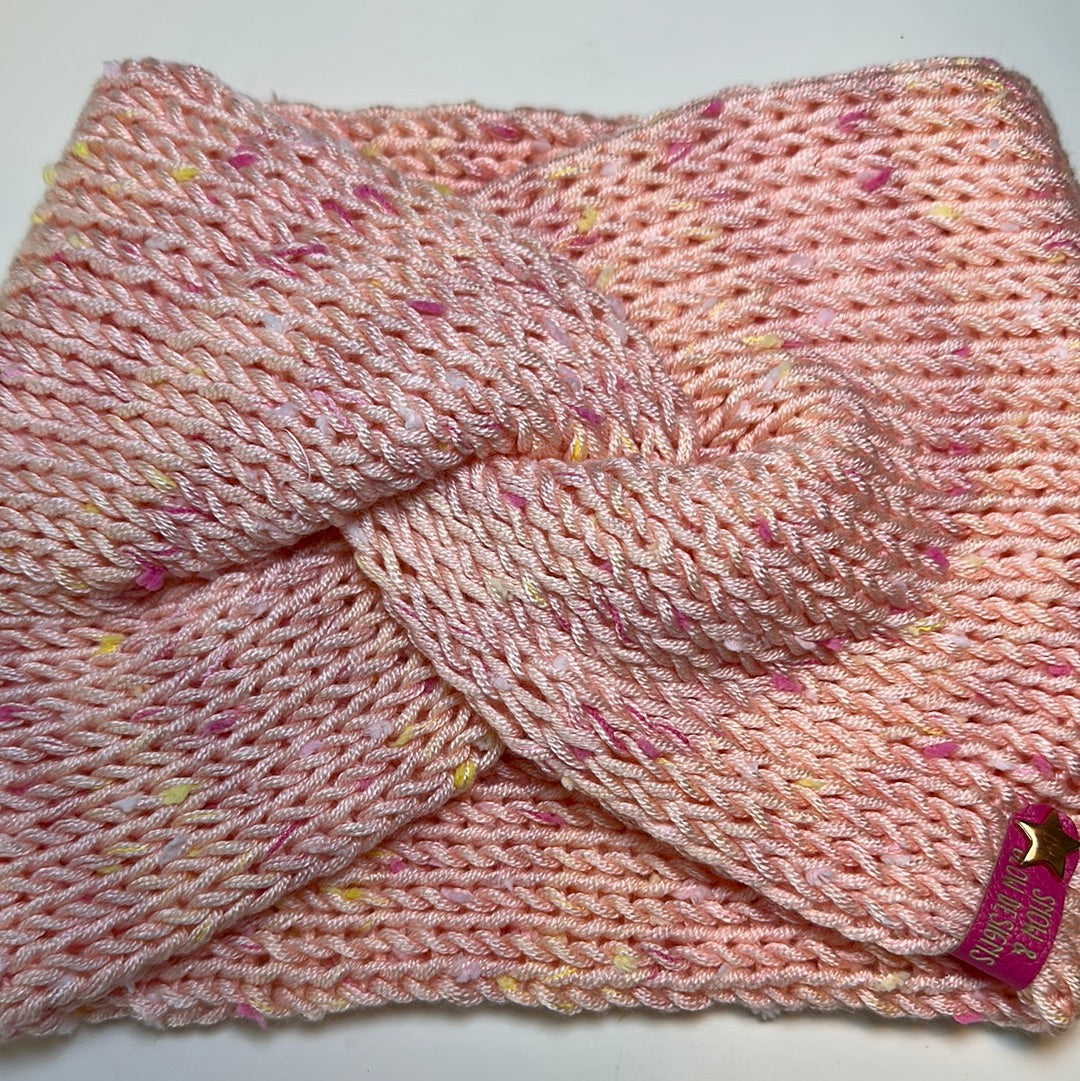 Handmade Headwarmer! Pink with Speckles!