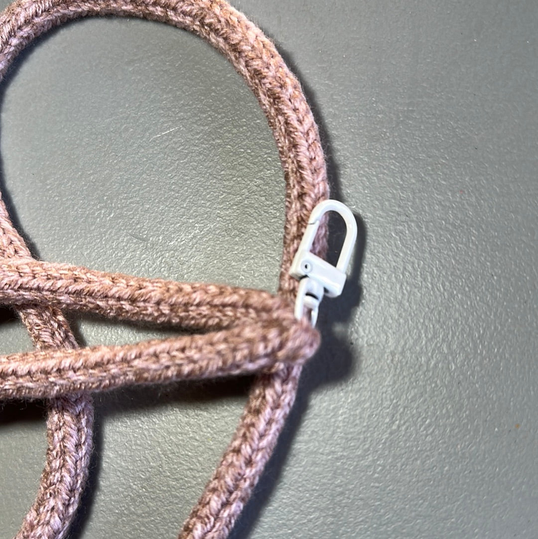 Knitted Lanyard with Clasp! Rose Marl