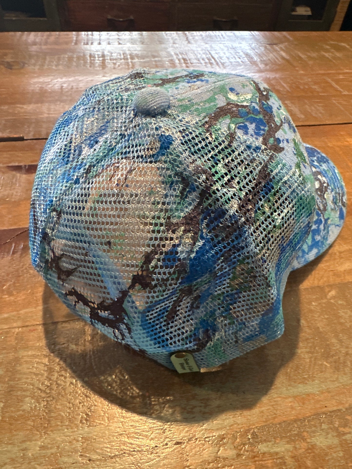 Water Marbled Baseball Hat! Blues, Silver, Teal & Purple!