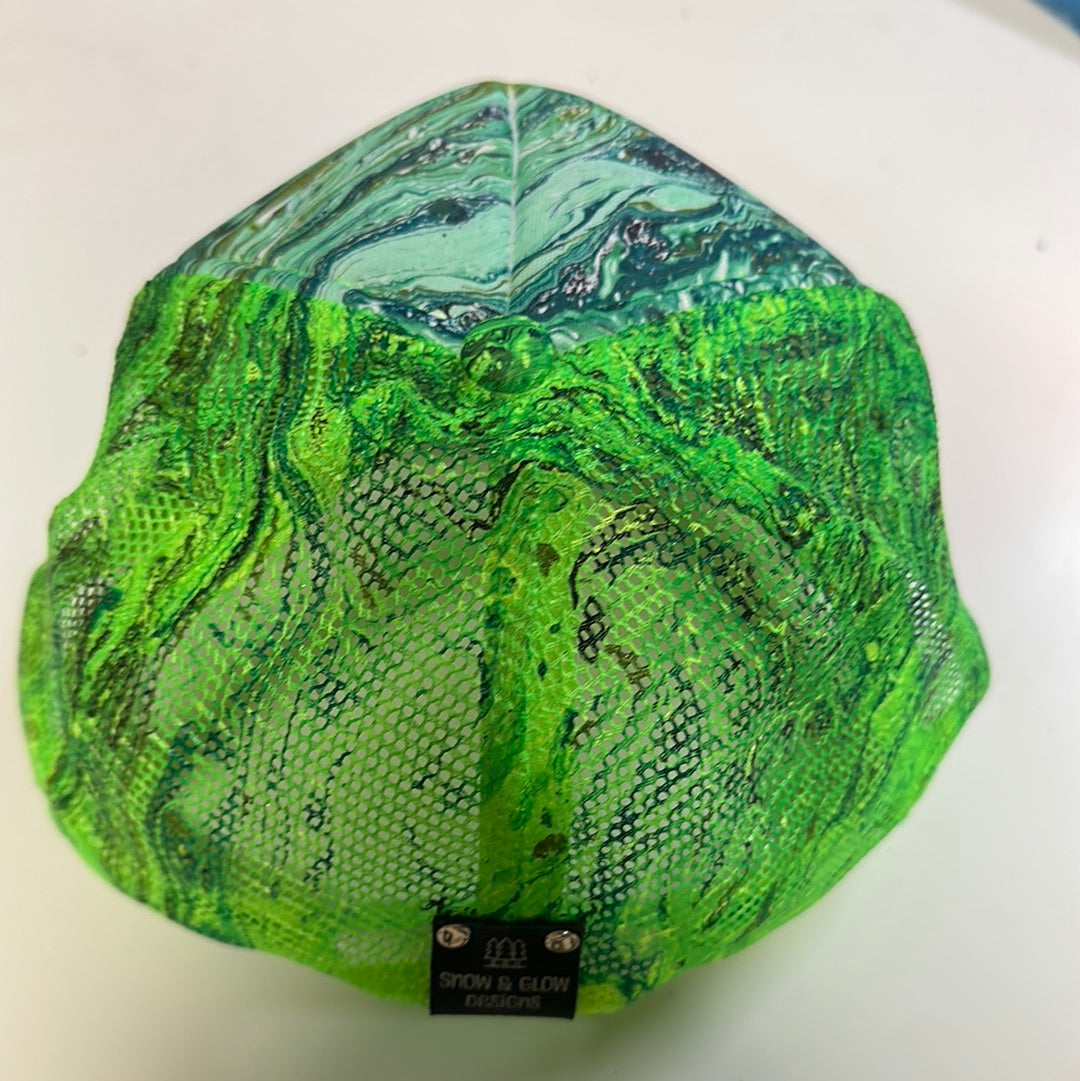 Water Marbled Truckers Hat! Greens, Blues & Teal