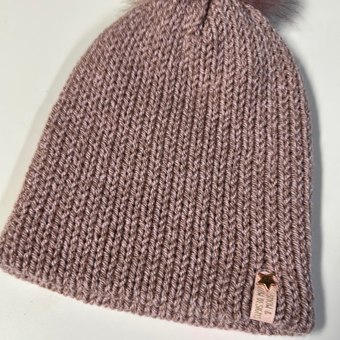 KIDS - Handmade Beanie! Light pink marl!