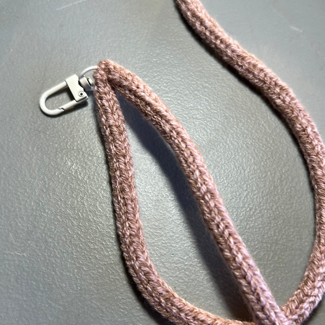 Knitted Lanyard with Clasp! Rose Marl