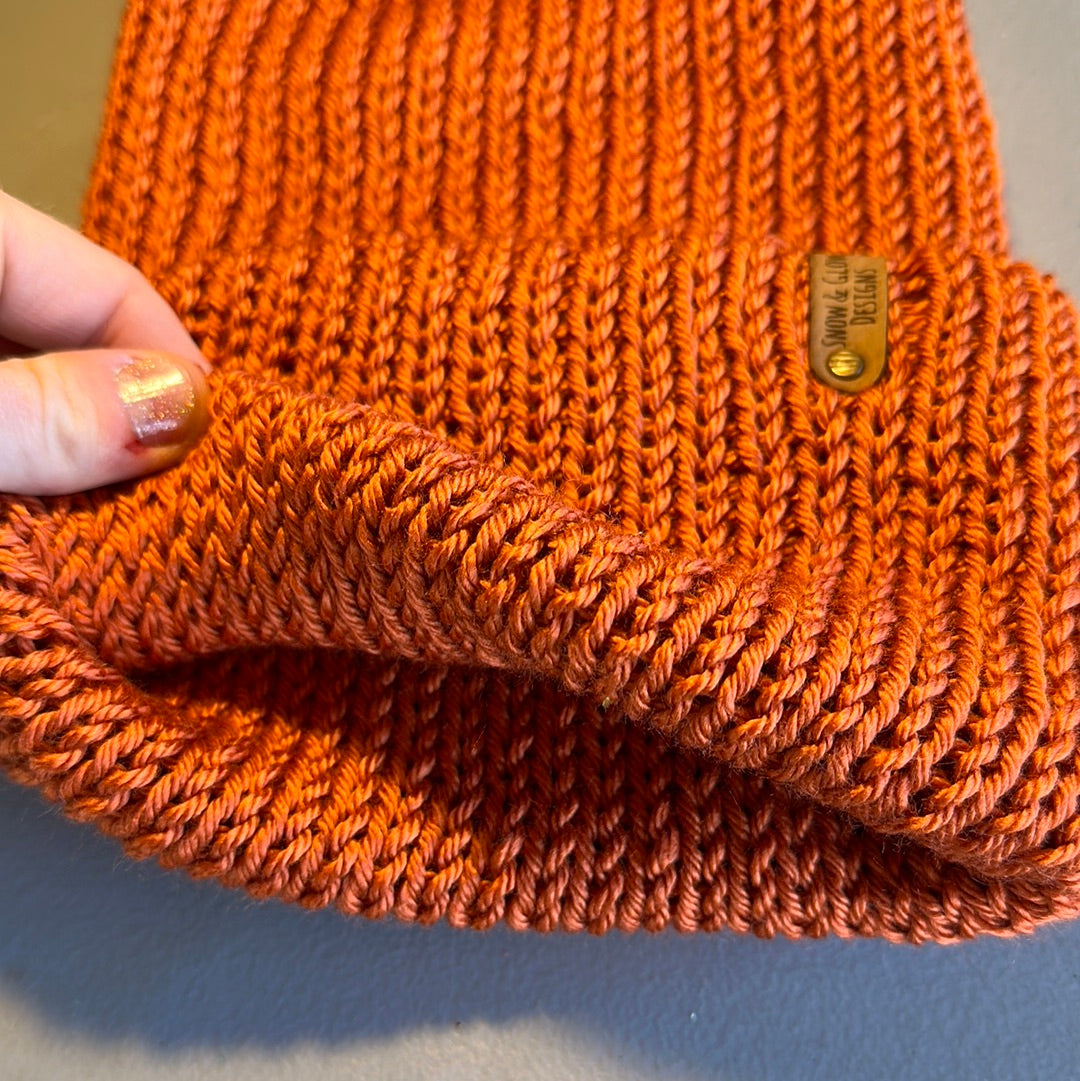 Handmade Beanie! Metallic Pumpkin!