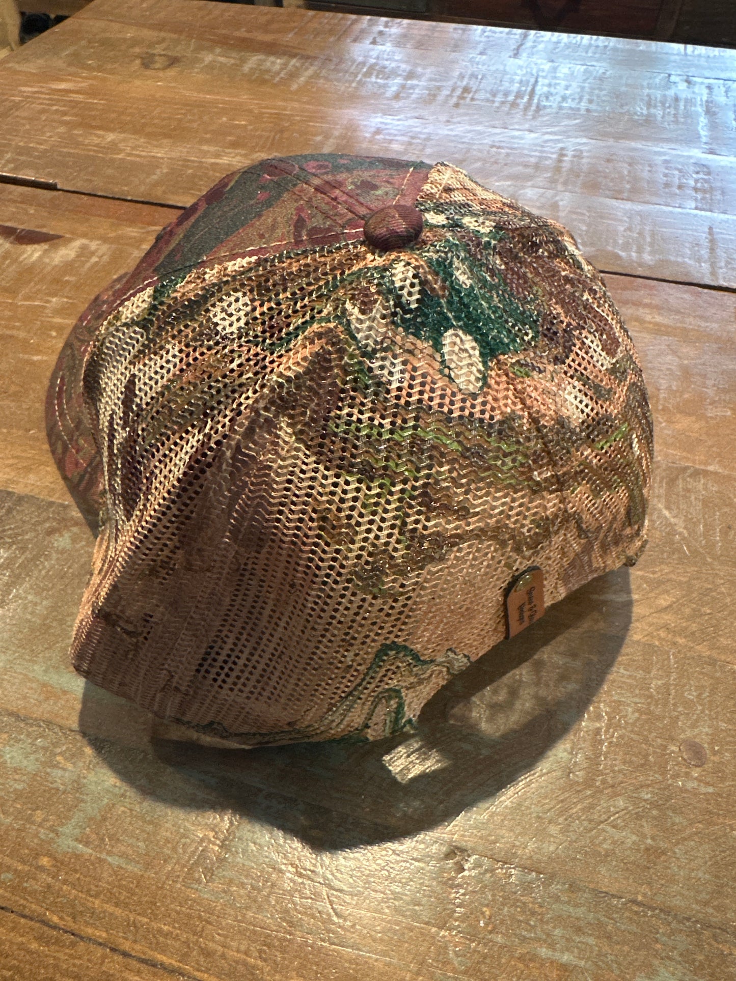 Water Marbled Truckers Hat! Camo! Dark Greens & Browns!