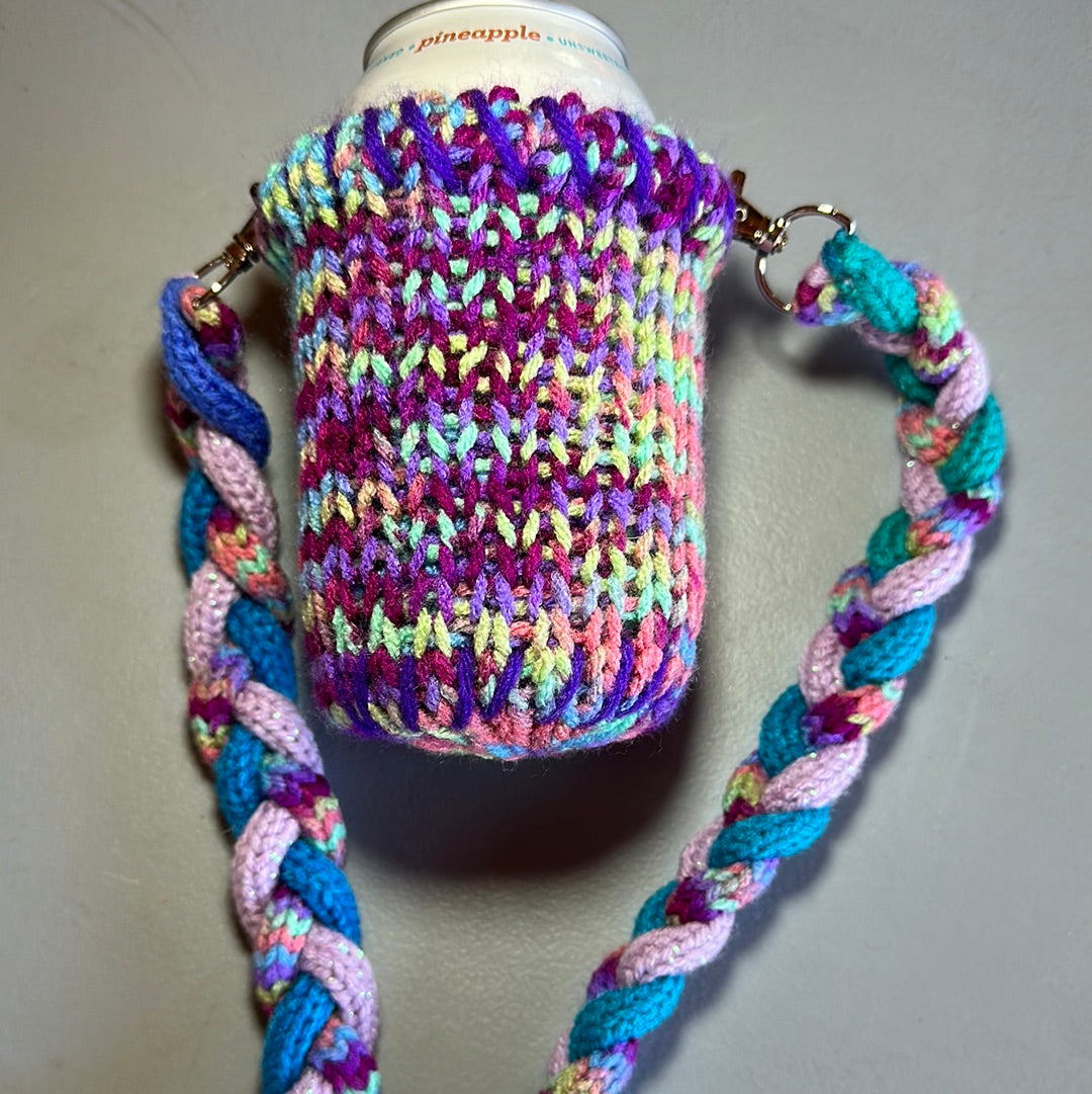 Hanging Coozie! Rainbow Pattern!