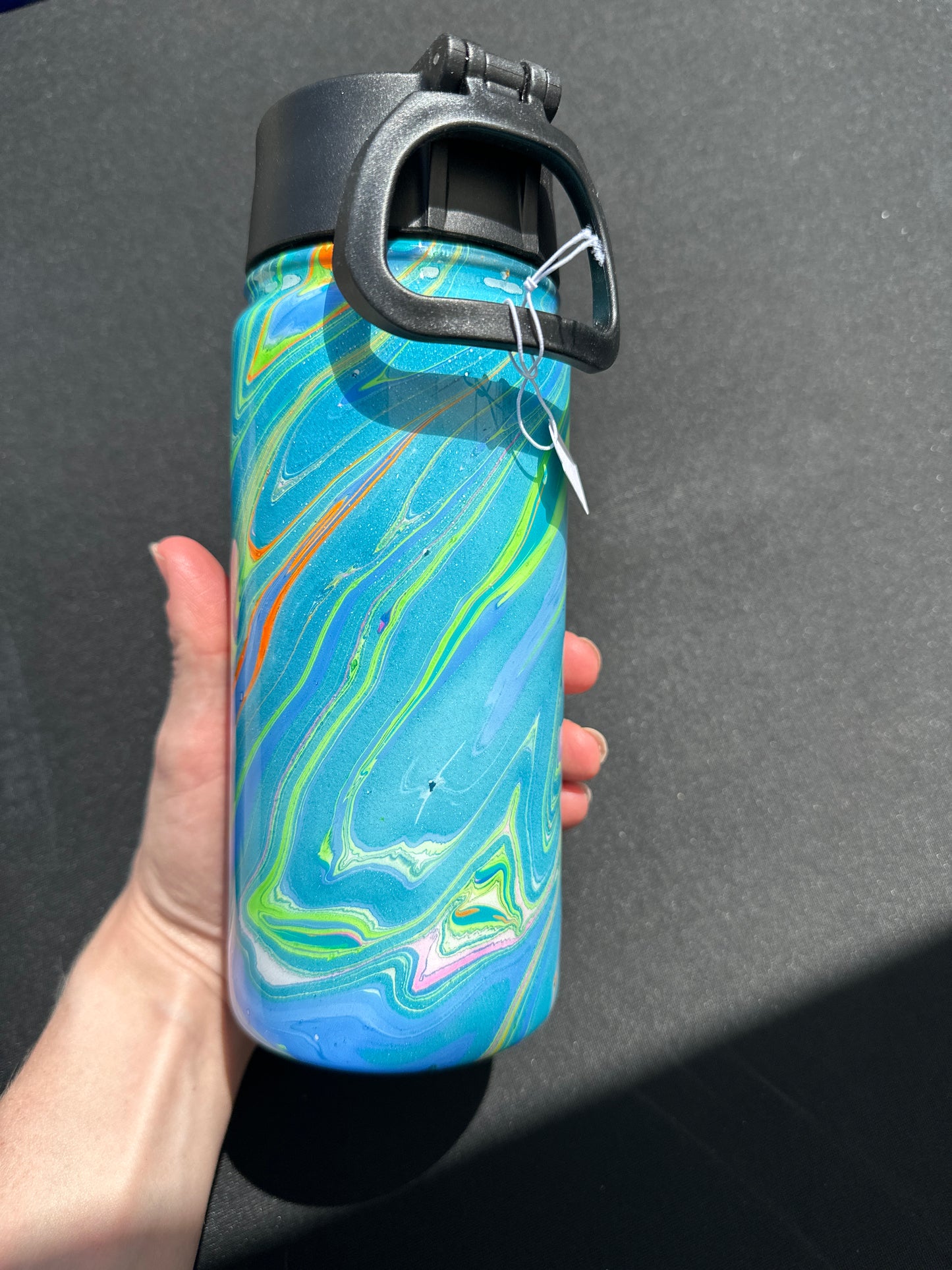 Hydro Dipped Kids 16oz Water Bottle! Blue & Neon Colors