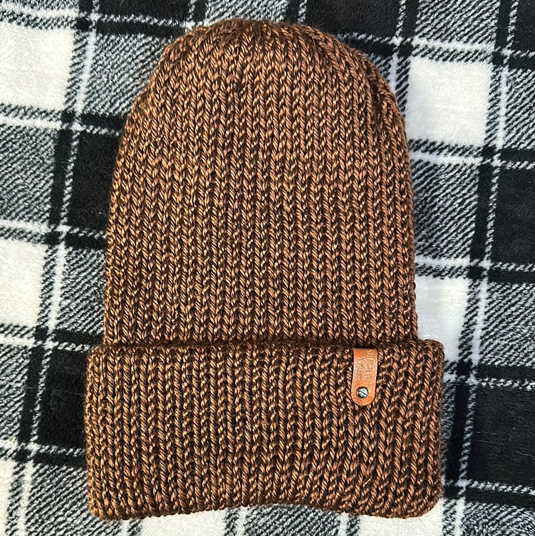 Handmade Beanie! Metallic Brown!