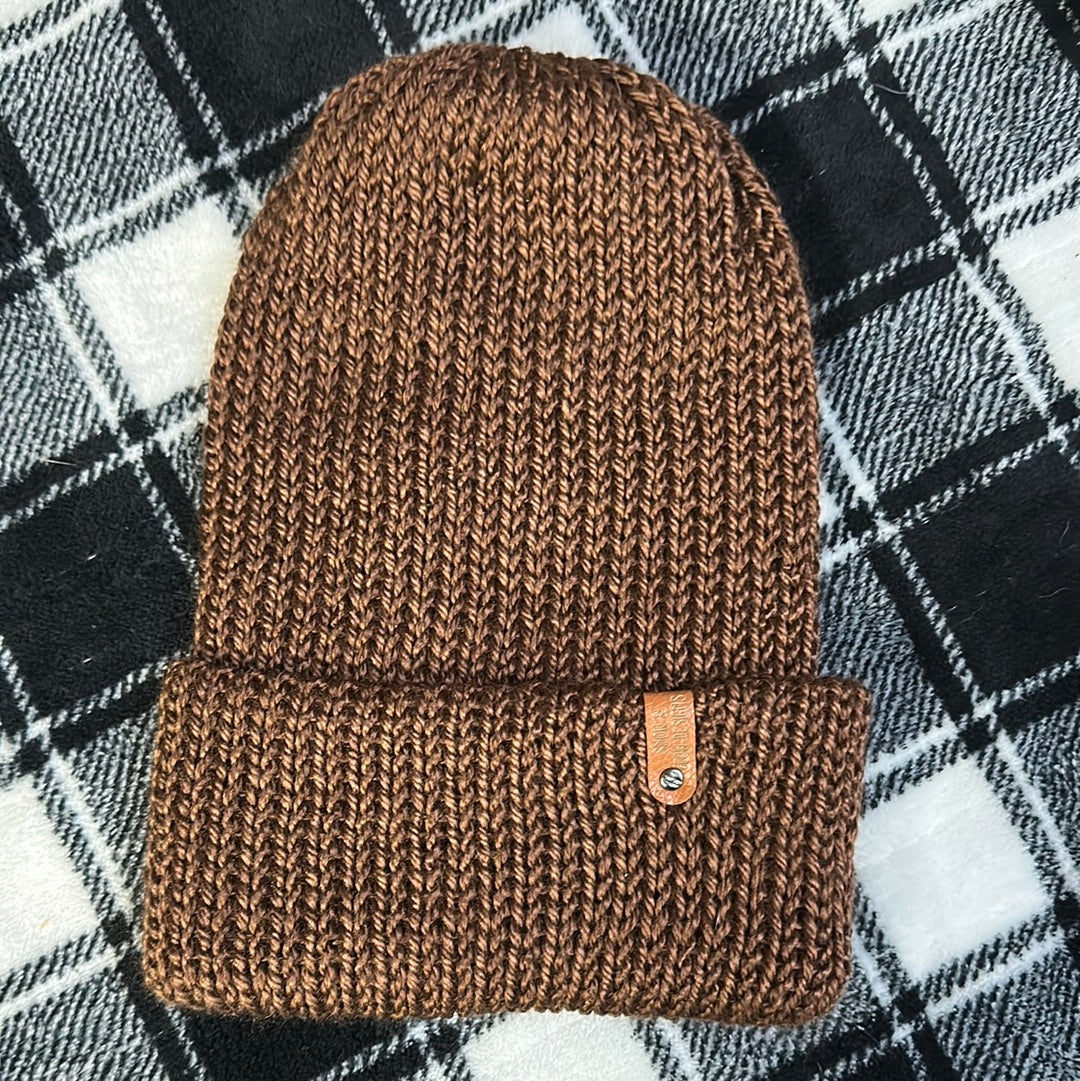 Handmade Beanie! Metallic Brown!