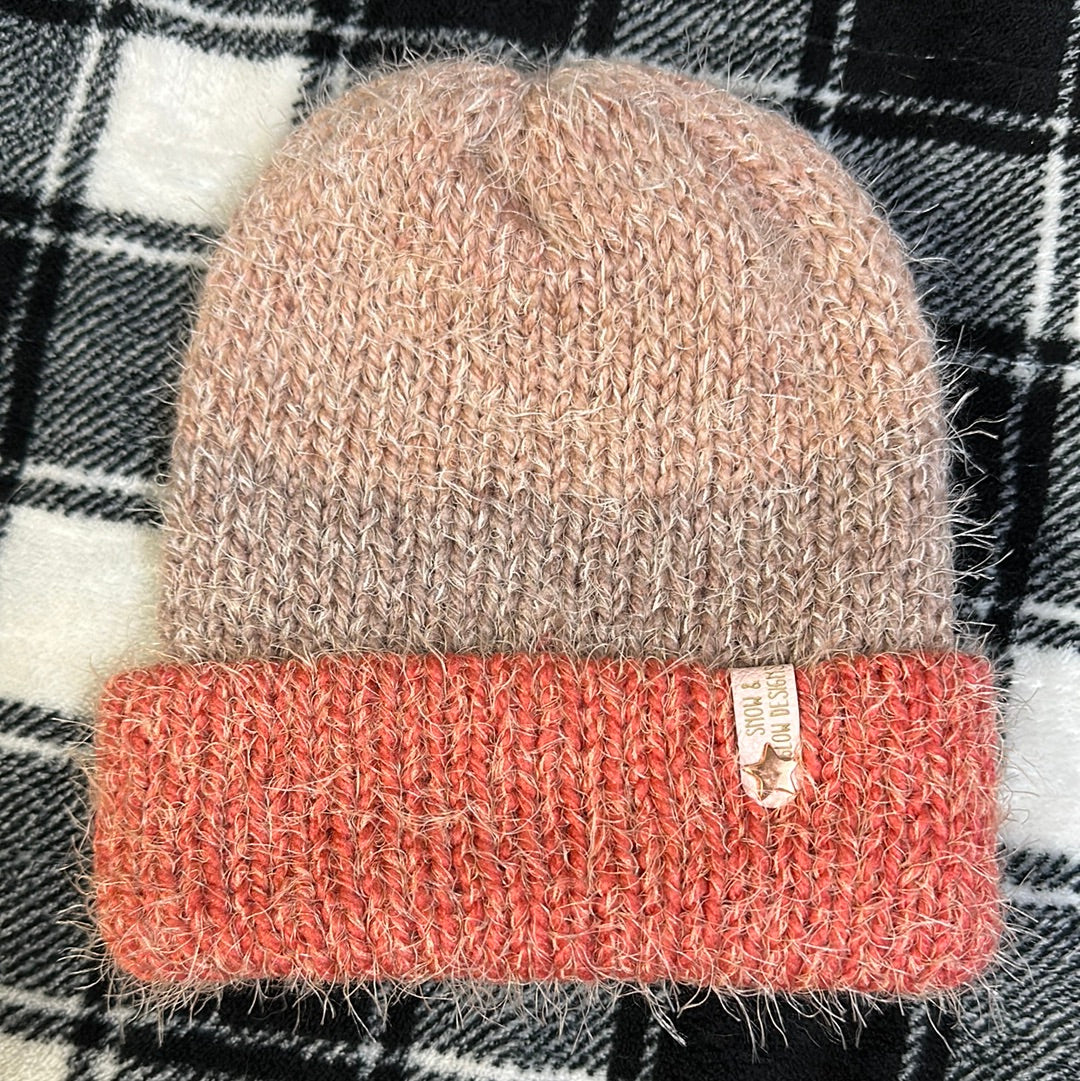 KIDS - Handmade Beanie! Fuzzy Pinks!