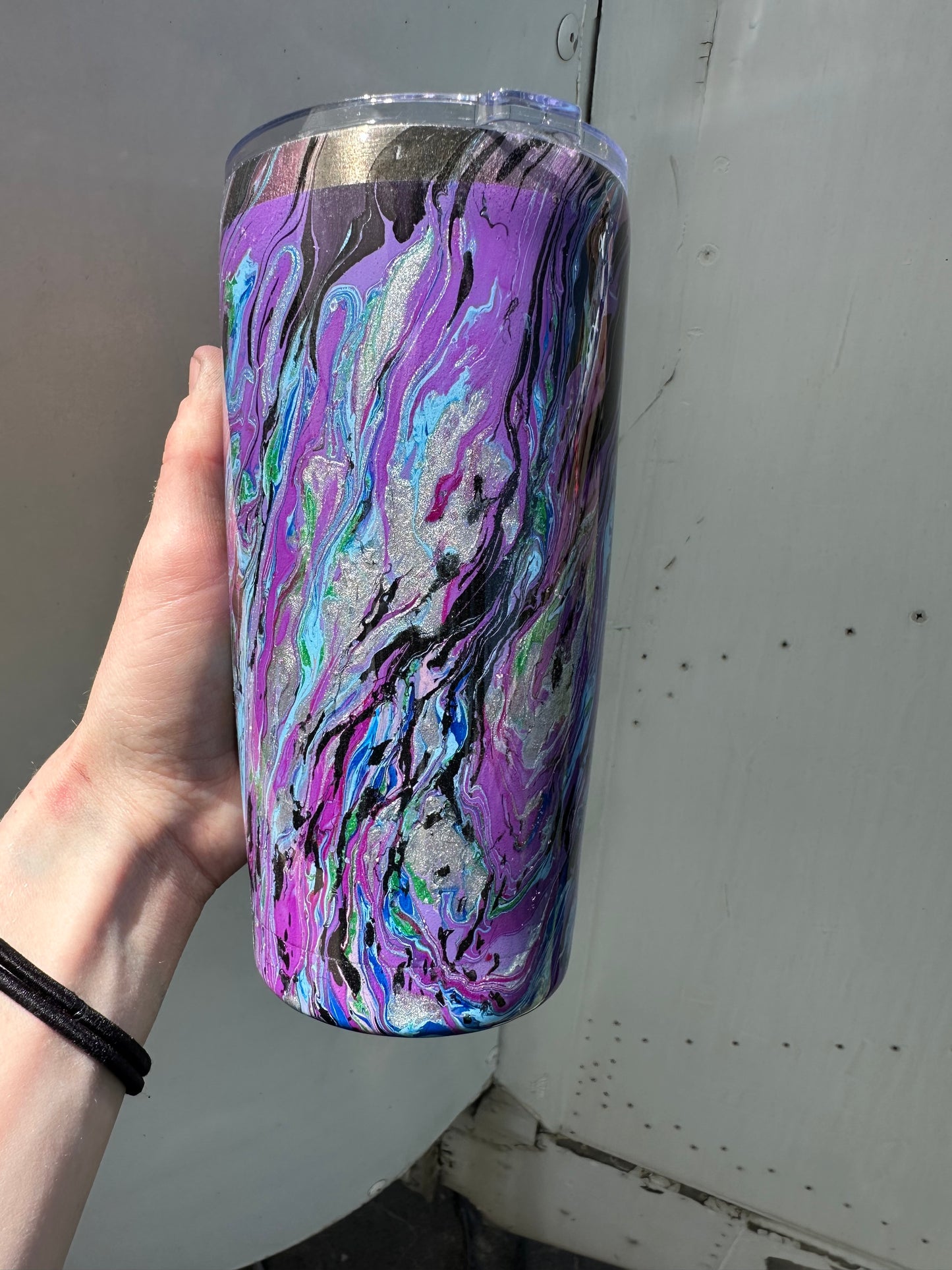 Hydro Dipped Tumbler! Stay Weird- Blues & Purples!