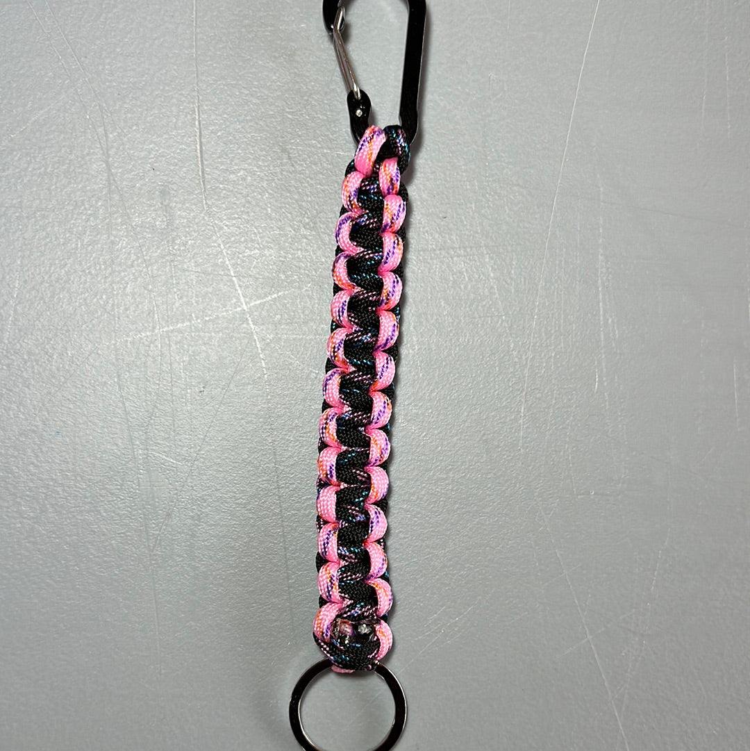 Paracord Keychain - Pink & Black Pattern!