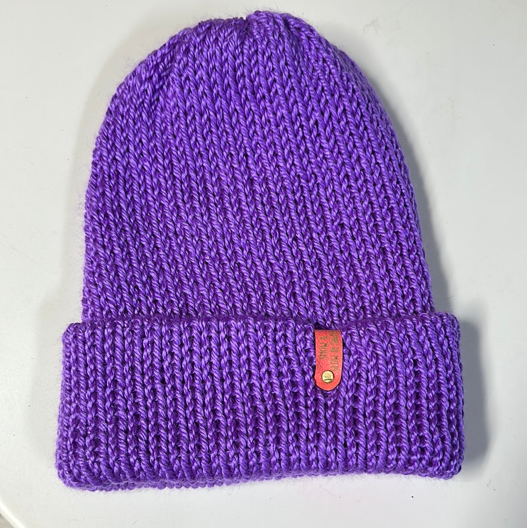 Handmade Beanie! Metallic Neon Purple