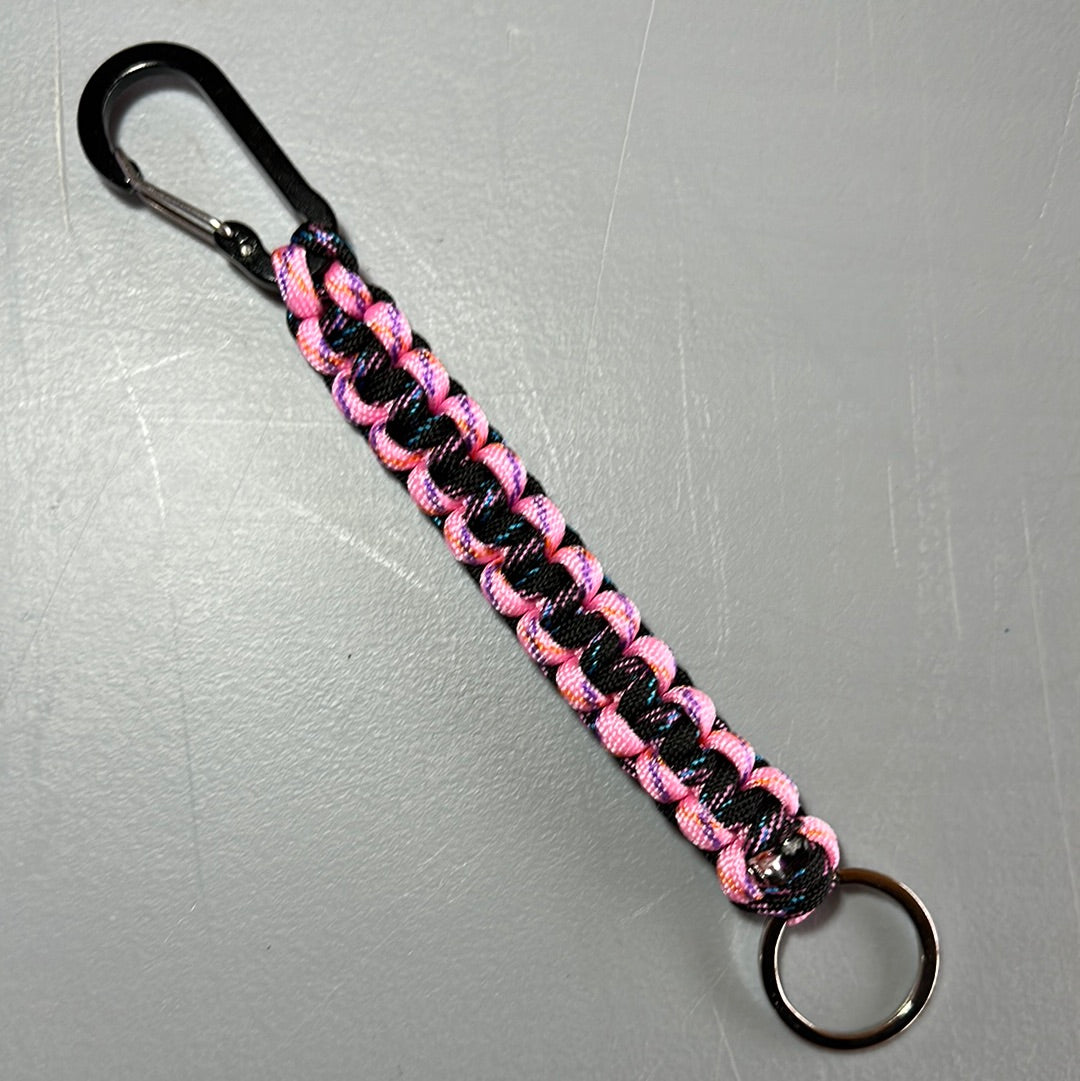 Paracord Keychain - Pink & Black Pattern!