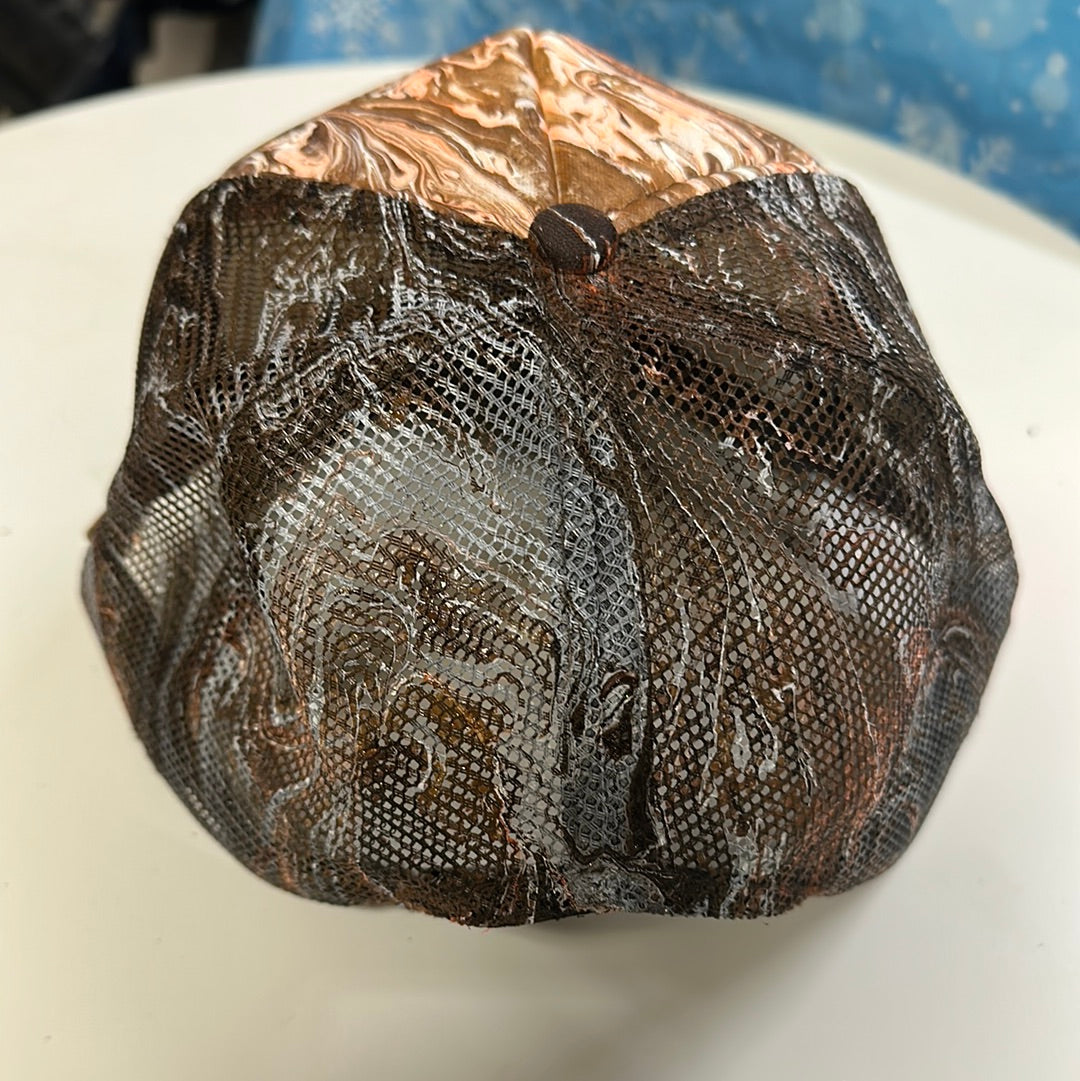 Water Marbled Truckers Hat! Browns & Orange