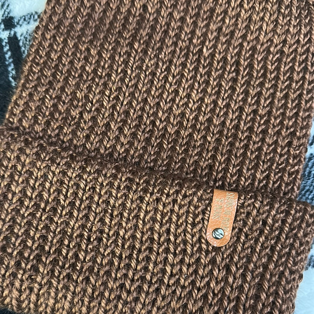 Handmade Beanie! Metallic Brown!