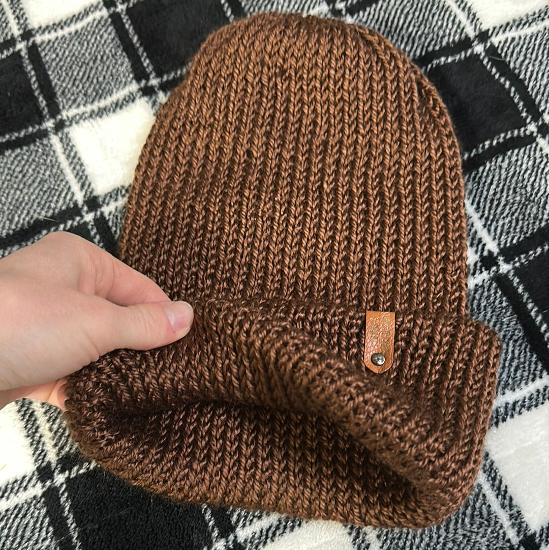 Handmade Beanie! Metallic Brown!