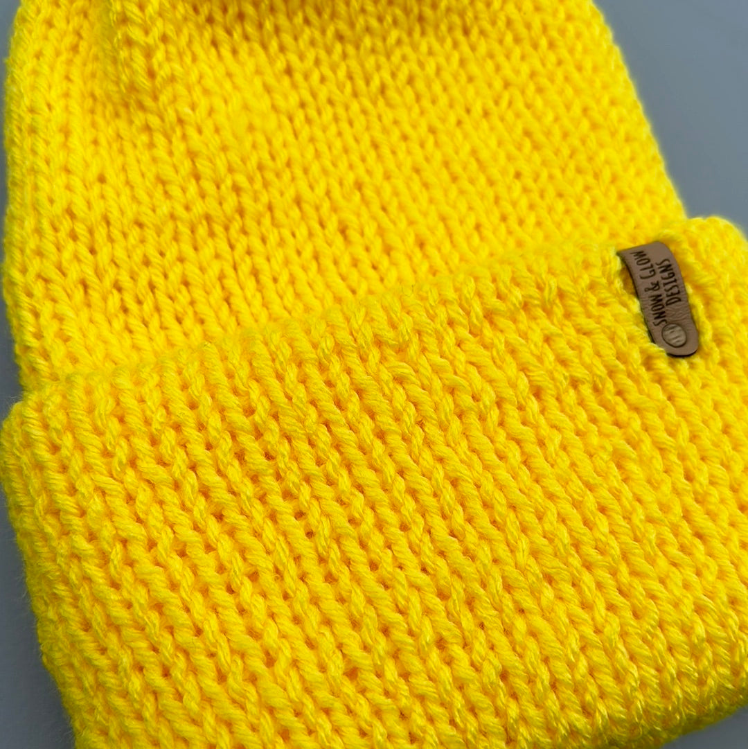 Handmade Beanie! Yellow!