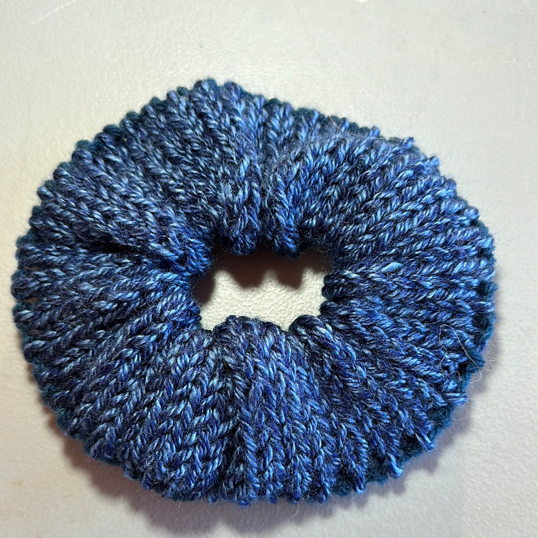 Handmade Scrunchie! Dark Blue Pattern!