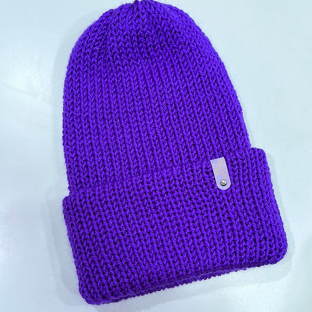 Handmade Beanie! Metallic Electric Purple!