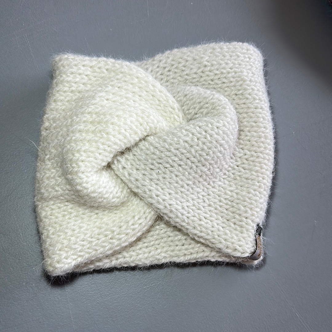 Handmade Headwarmer! Fuzzy White!