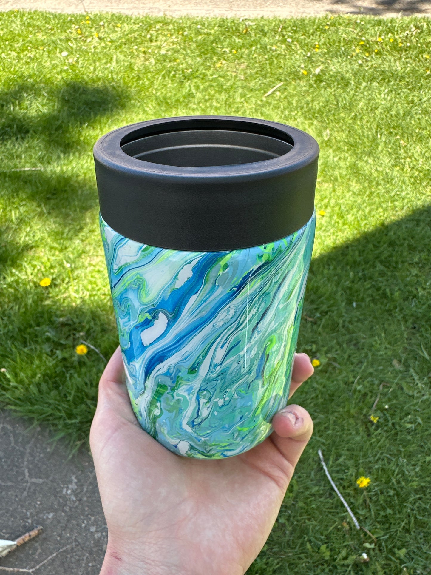 Hydro Dipped Coozie! Blues & Greens!