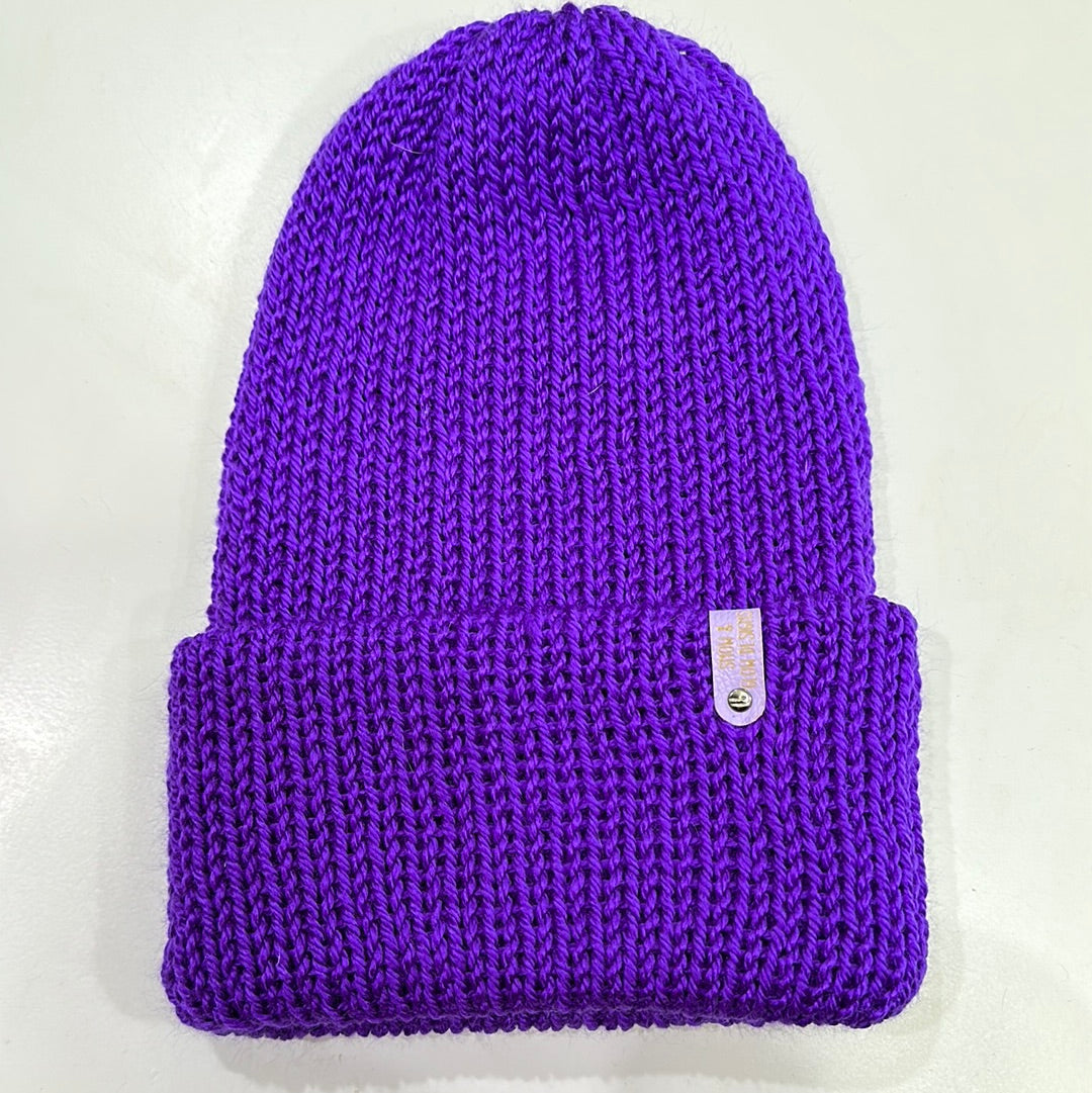 Handmade Beanie! Metallic Electric Purple!