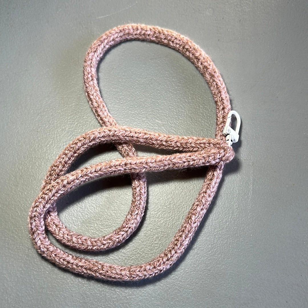 Knitted Lanyard with Clasp! Rose Marl