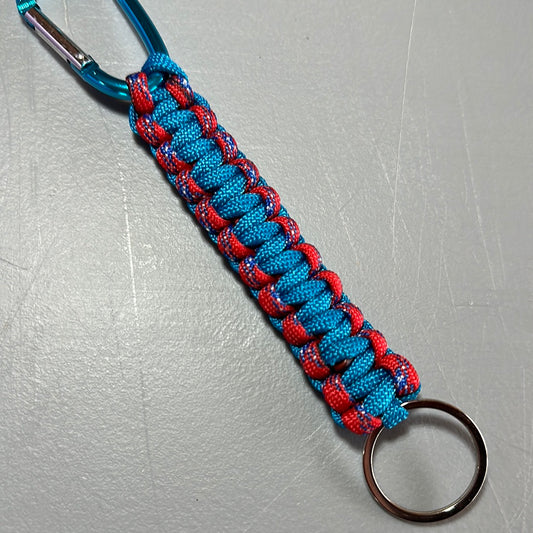 Paracord Keychain - Red & Blue Pattern!