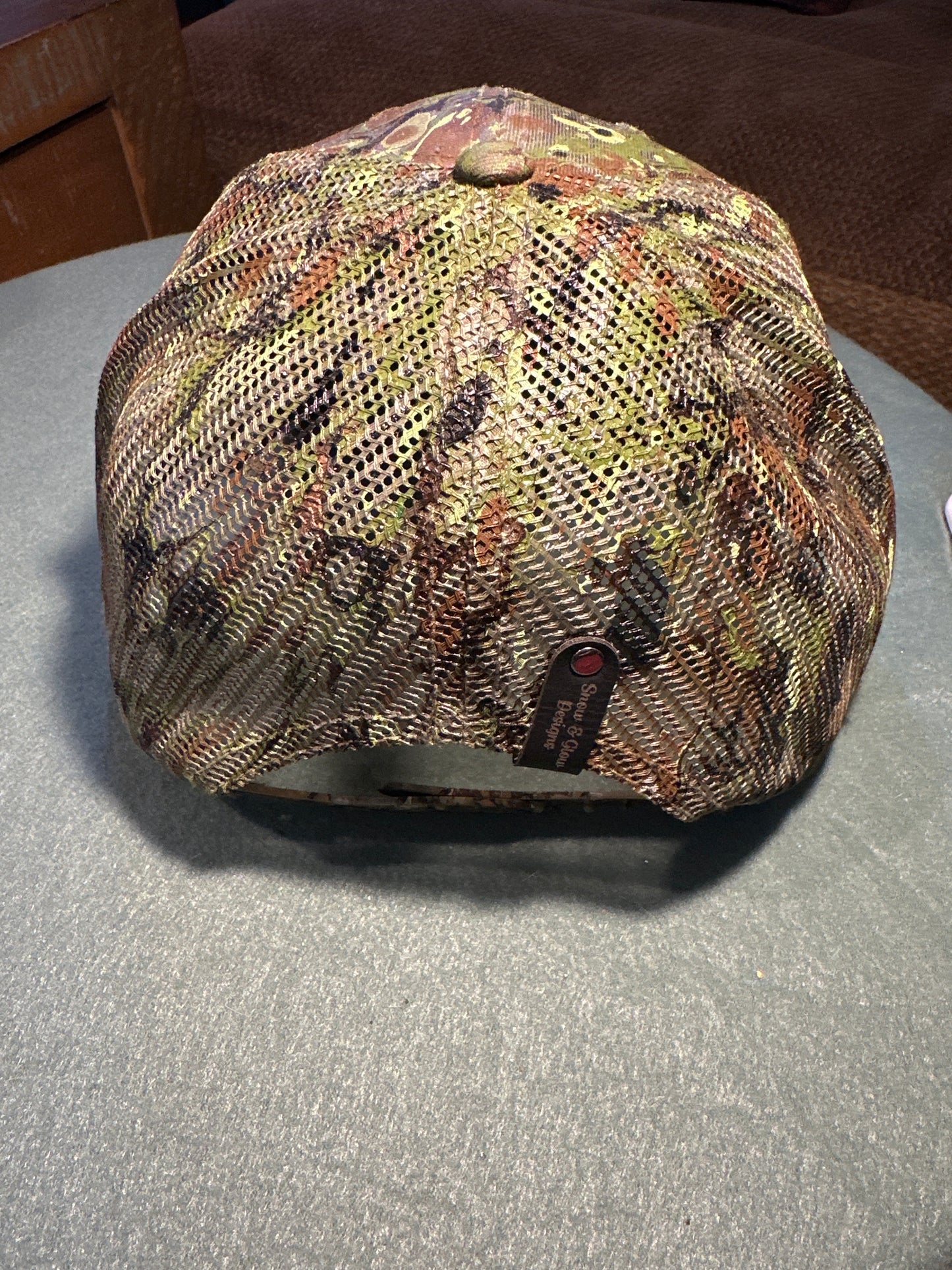 Water Marbled Truckers Hat! Camo! Greens & Browns!