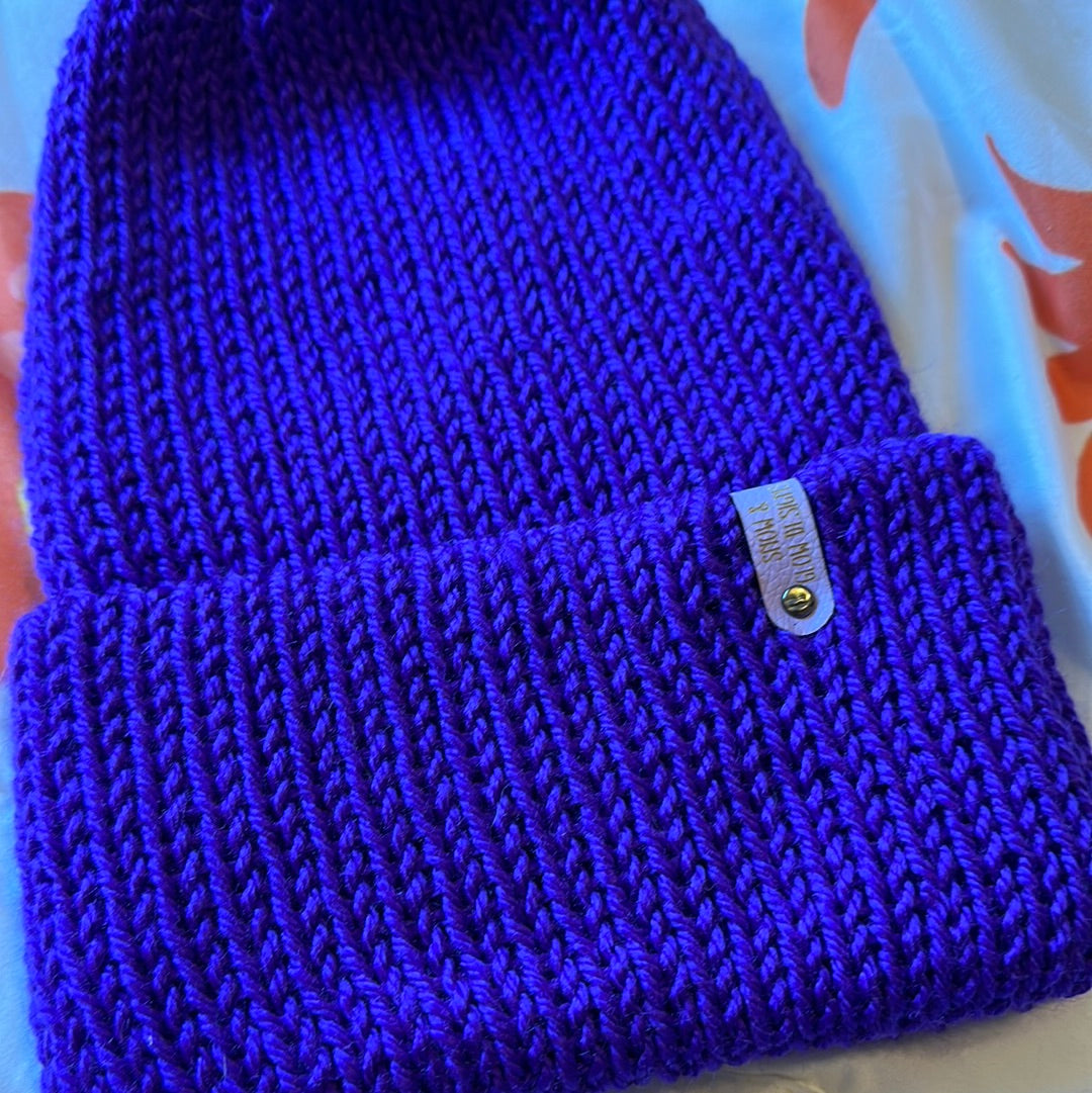 Handmade Beanie! Metallic Electric Purple!