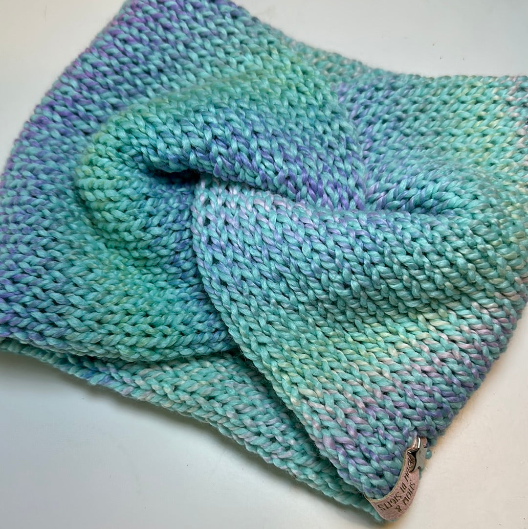 Handmade Headwarmer! Pastel Teal Ombre!