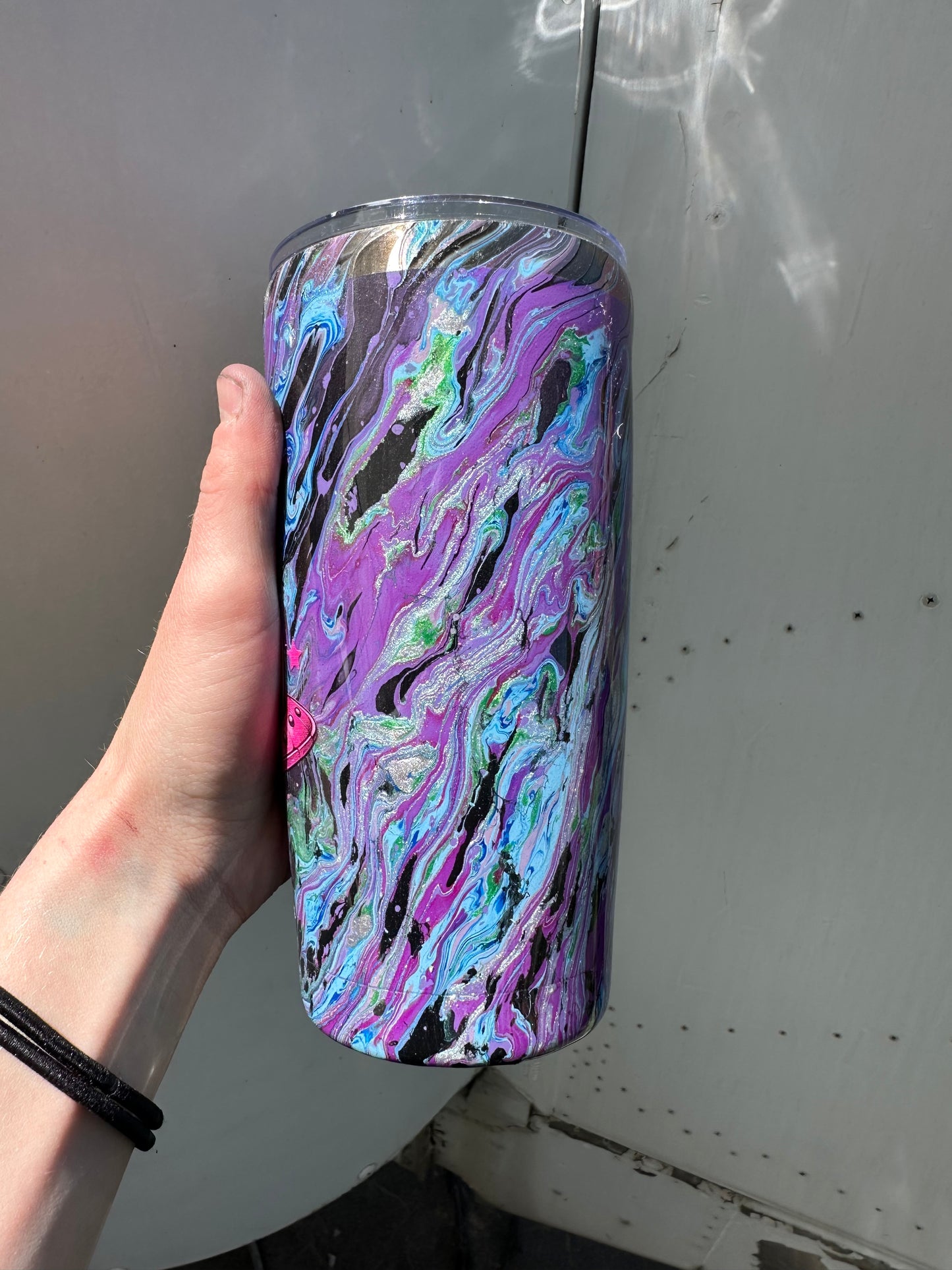 Hydro Dipped Tumbler! Stay Weird- Blues & Purples!
