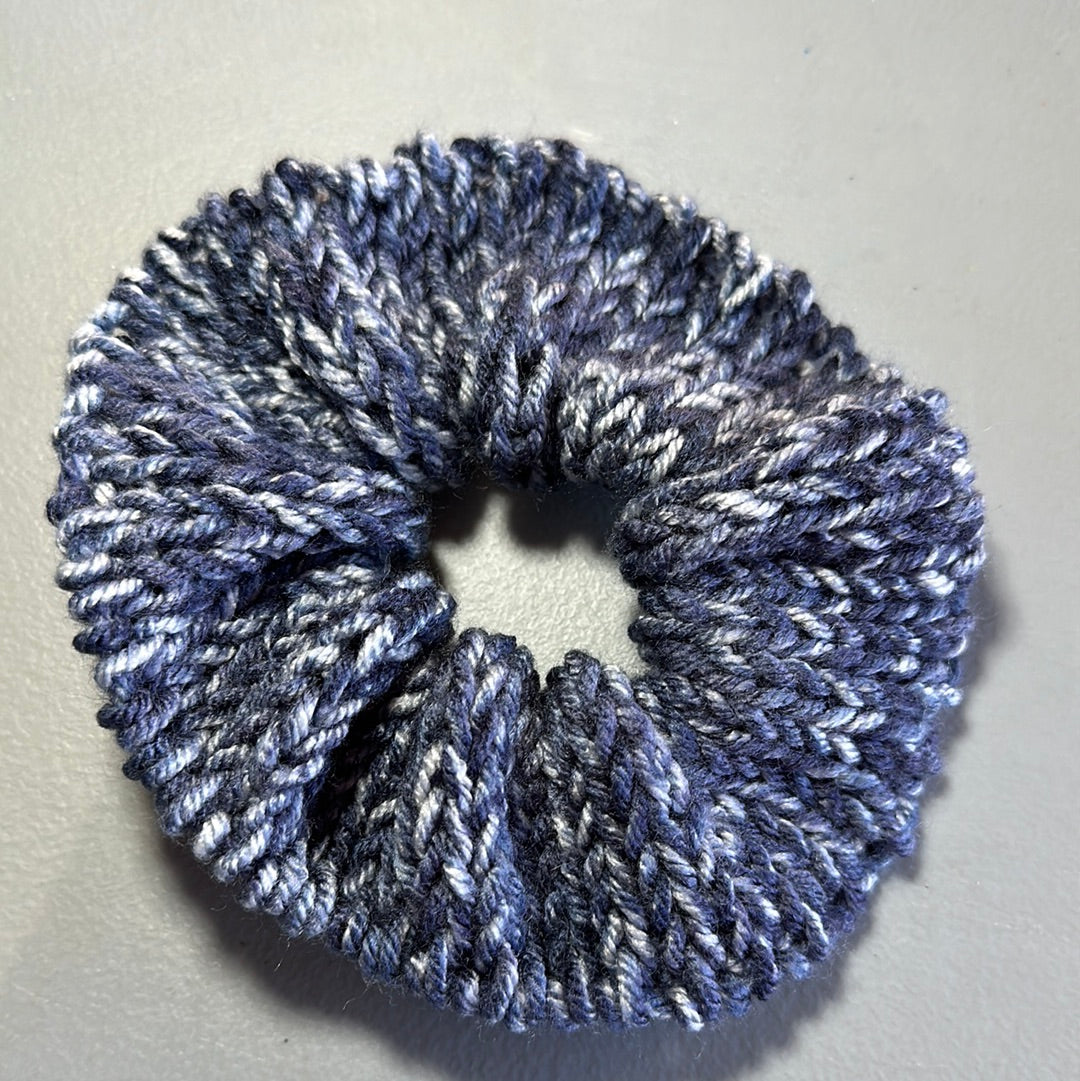 Handmade Scrunchie! Navy Pattern!