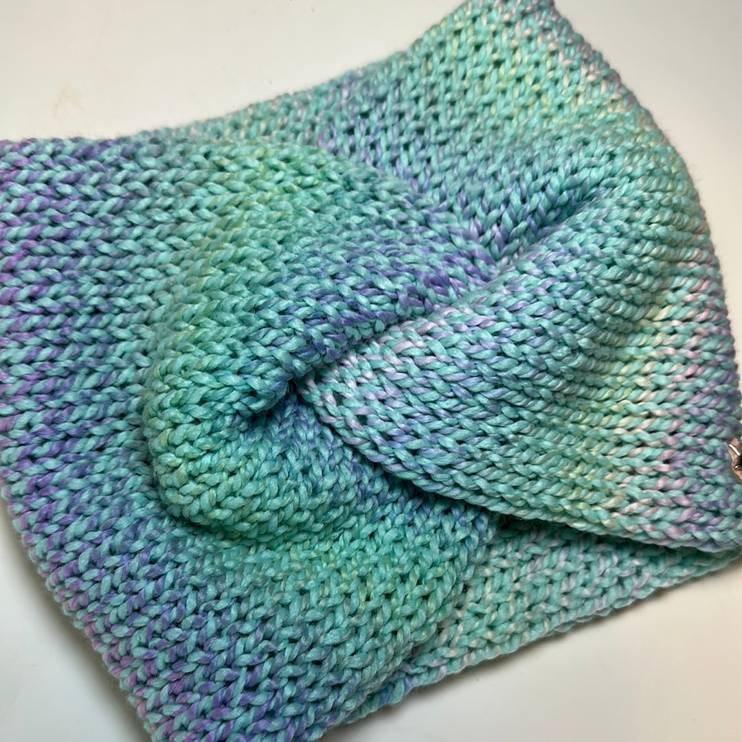 Handmade Headwarmer! Pastel Teal Ombre!