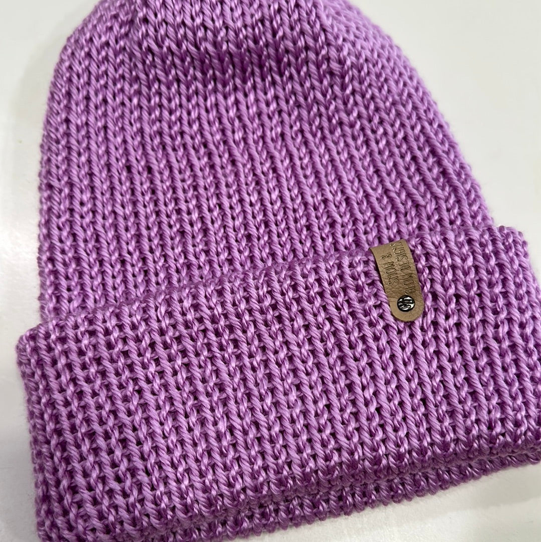 Handmade Beanie! Metallic Lilac!