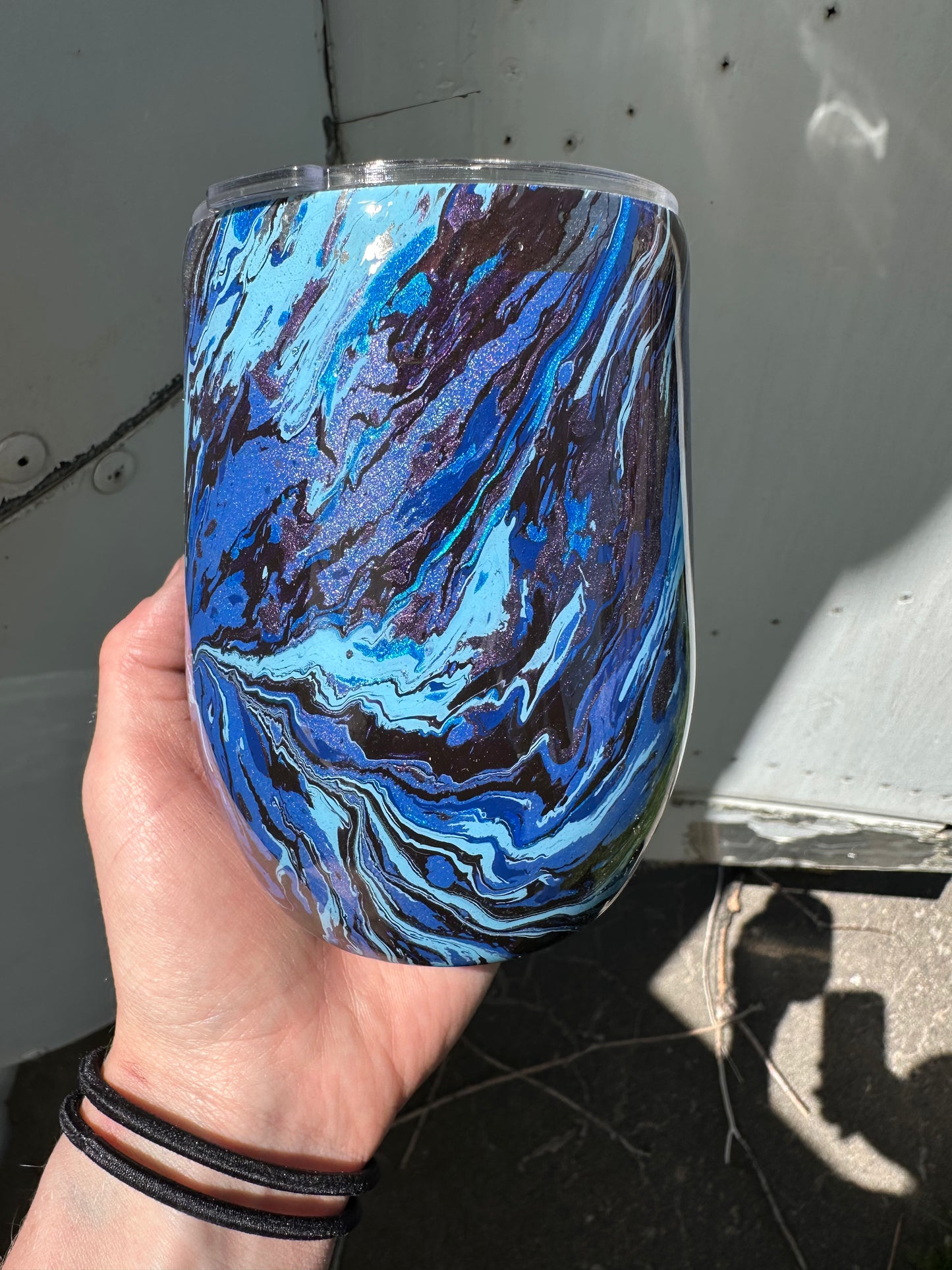 Hydro Dipped Wine Cup! Blues & Purples!
