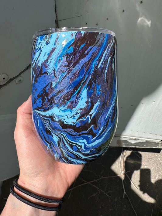 Hydro Dipped Wine Cup! Blues & Purples!