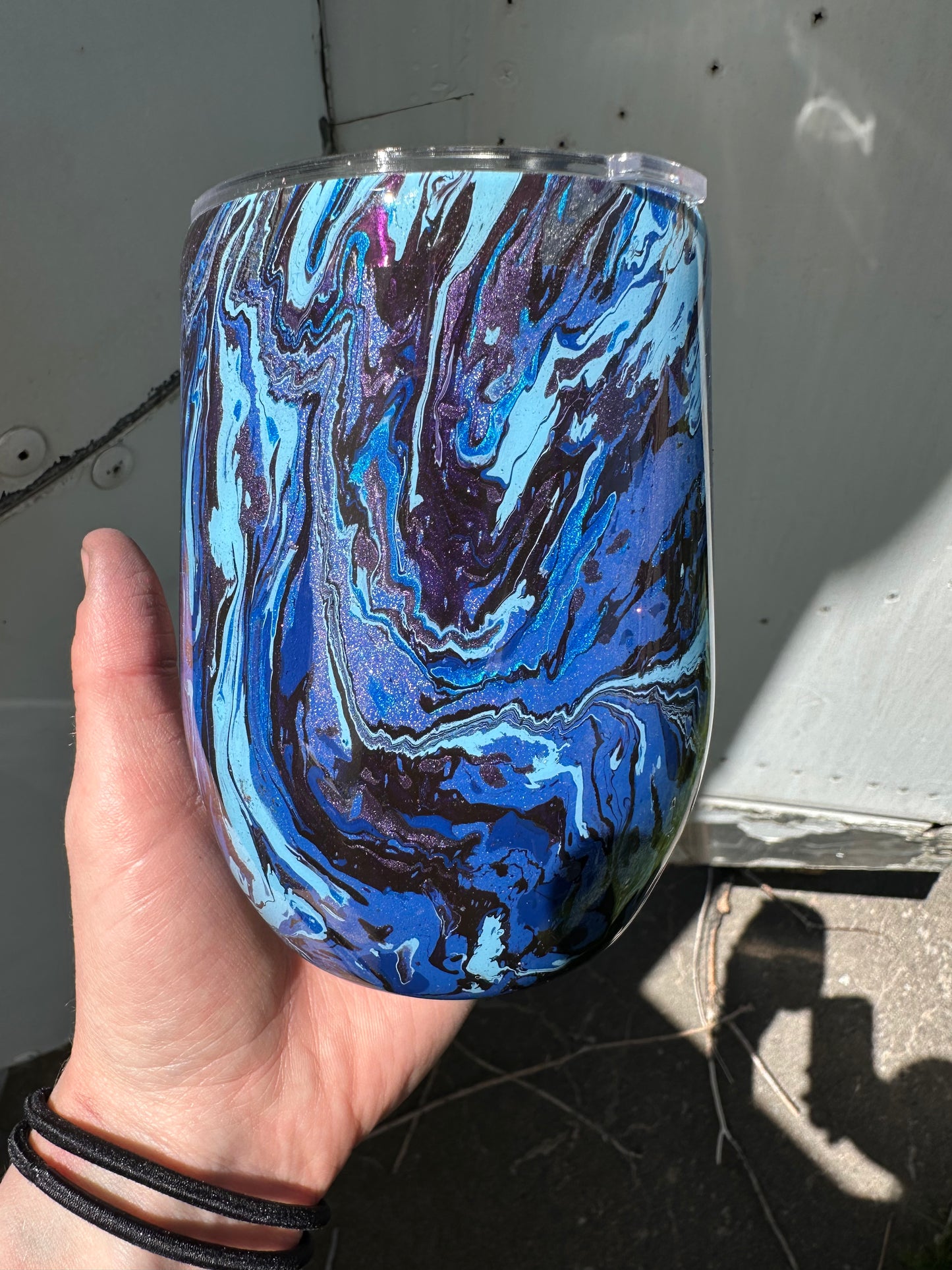 Hydro Dipped Wine Cup! Blues & Purples!