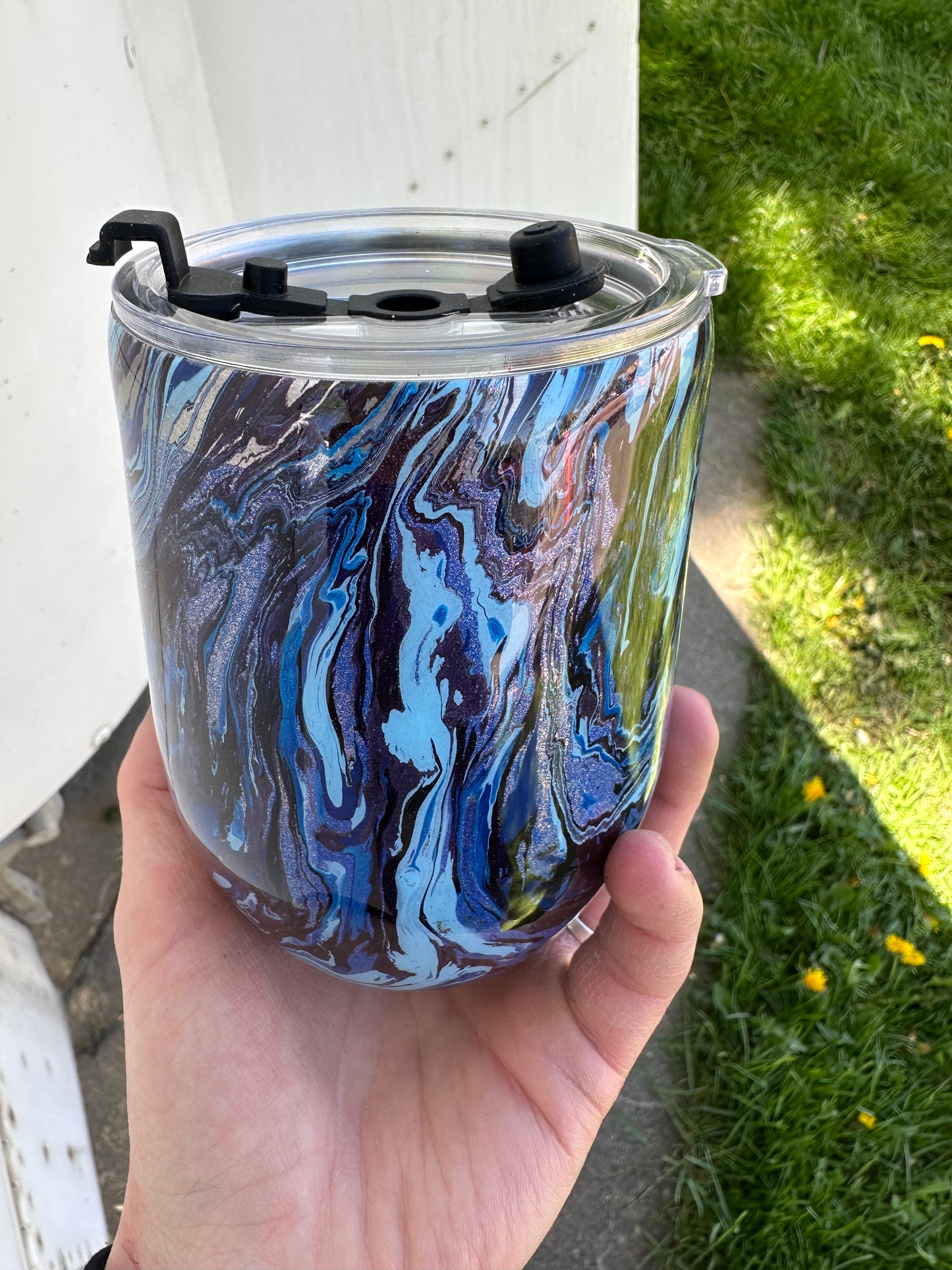 Hydro Dipped Wine Cup! Blues & Purples!